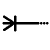 
                                一端に十字とフォークがある線のイメージ。
                            