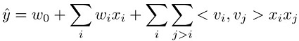 
                因数分解機モデルの方程式のイメージ。
            