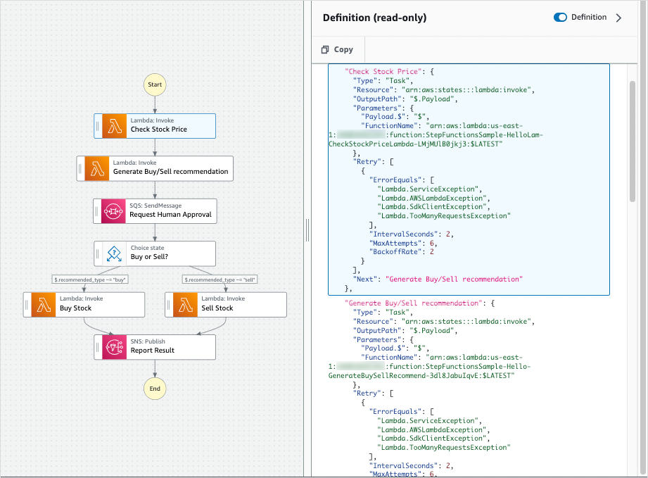 
            Workflow Studio Inspector 定義パネル
          