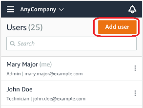 Users list with Add user button at the top right. (AI generated)