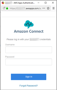 
                        Amazon Connect의 로그인 페이지입니다.
                    