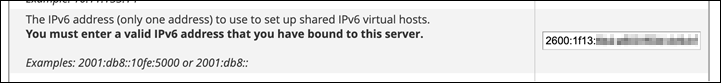 인스턴스의 IPv6 주소.