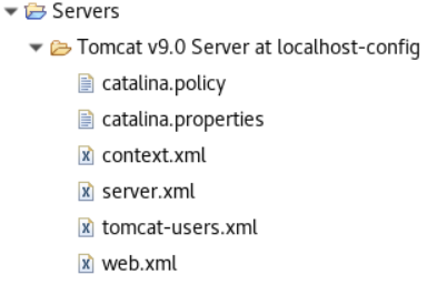 AWS Blu Age Eclipse Tomcat v9.0 하위 폴더 및 여기에 포함된 파일.