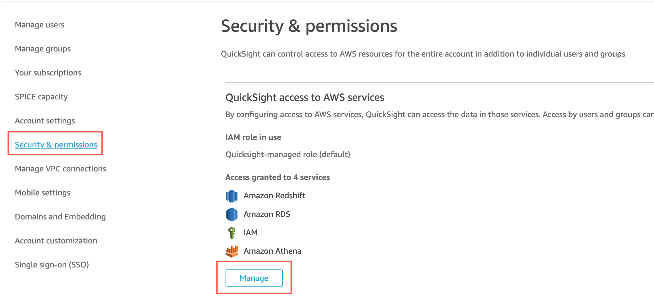 Amazon AWS Secrets Manager QuickSight 