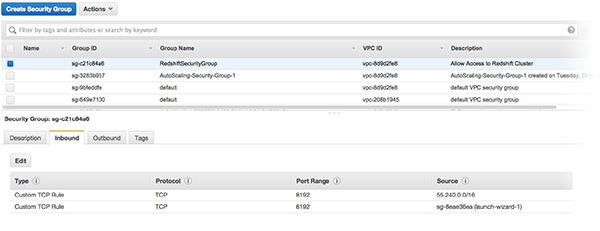 Noting the public DNS value in the Amazon EC2 console for a loader instance used by Amazon Redshift.