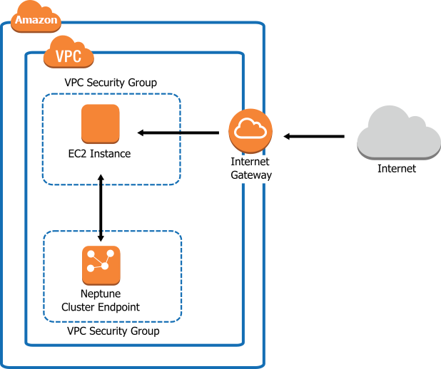 Accessing Neptune Db Clusters In An Amazon Vpc Amazon Neptune