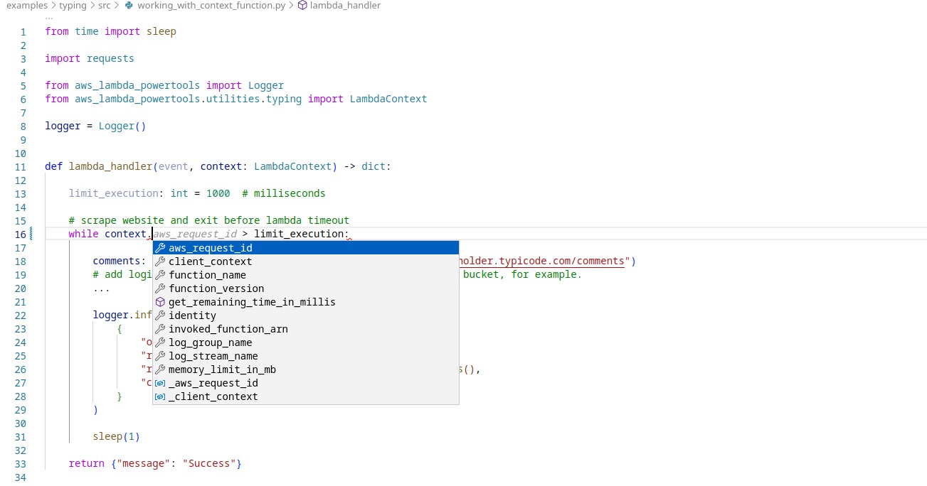 Typing - Powertools for AWS Lambda (Python)
