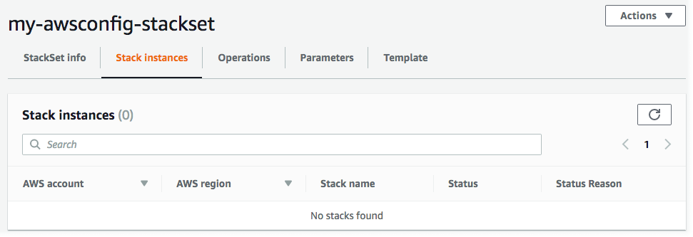
                        Use a guia Stack instances (Instâncias da pilha) da página de detalhes do conjunto de pilhas para visualizar informações sobre suas instâncias da pilha.
                    