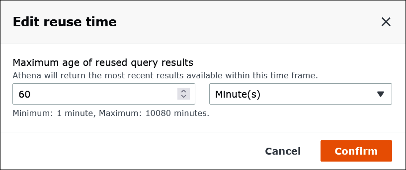 Como configurar o tempo máximo para a reutilização dos resultados da consulta.