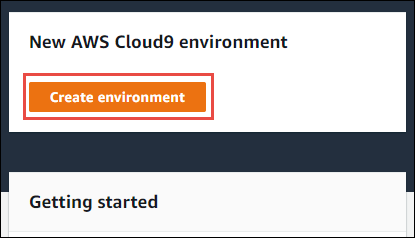 
                Página de boas-vindas do console do AWS Cloud9
            