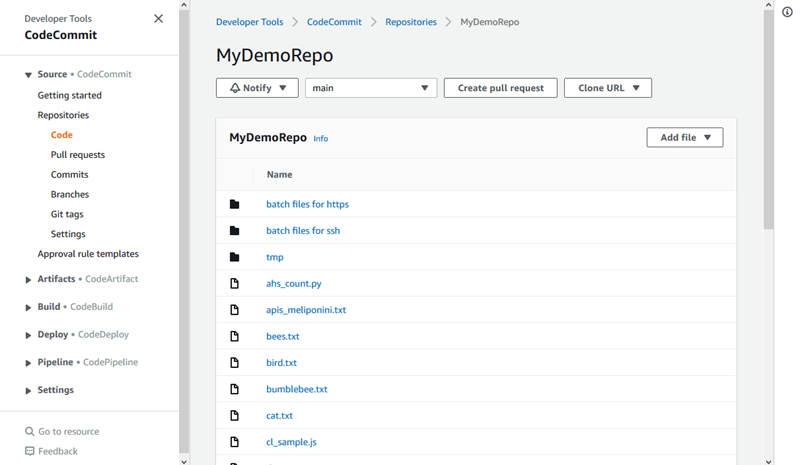 Navegar pelo conteúdo de um repositório