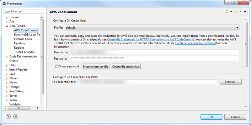 
                        Configurar credenciais do Git no Eclipse com o Toolkit for Eclipse instalado. 
                    