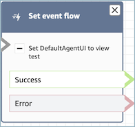 Um bloco Definir fluxo de eventos configurado.