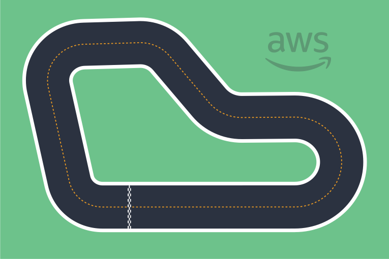 Imagem: uma pista A to Z Speedway (Basic) do AWS DeepRacer