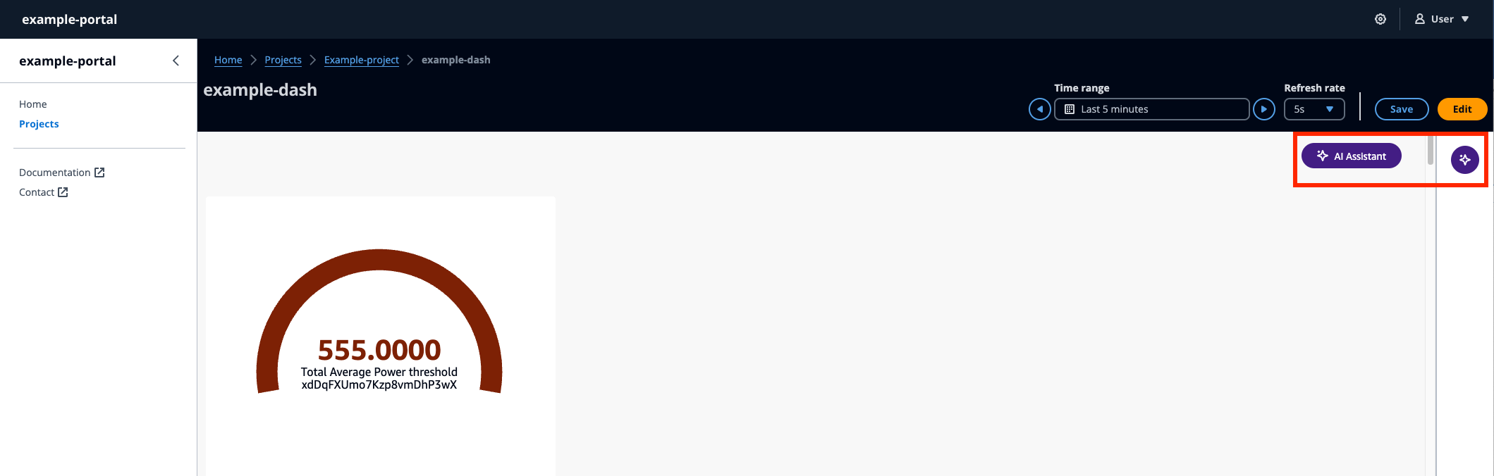 Widget assistente no painel