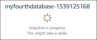 Snapshot do banco de dados em andamento