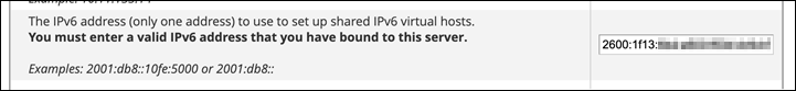 IPv6 endereço da instância.