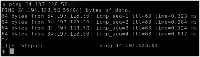 Comando ping IPv4 bem-sucedido.