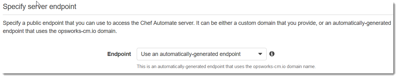 Especificar uma seção de endpoint do servidor