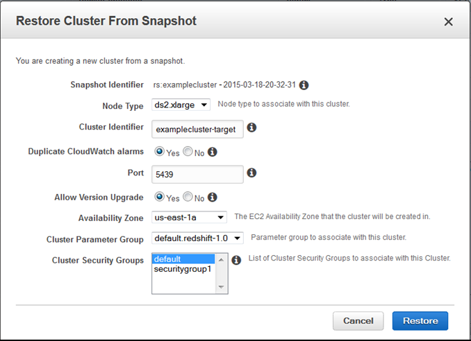 Gerenciamento de snapshots usando o console - Amazon Redshift