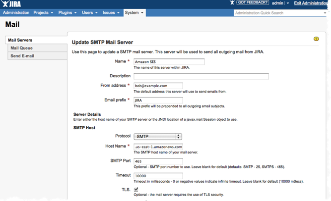 
                    Configuração de e-mail SMTP para o JIRA
                