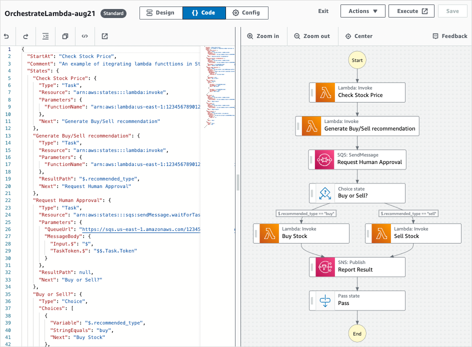 
              Visualizar ou editar o fluxo de trabalho no modo Código
            