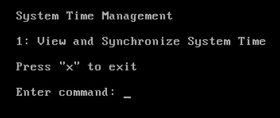 
                    tela de gerenciamento de tempo do sistema do console local do gateway.
                