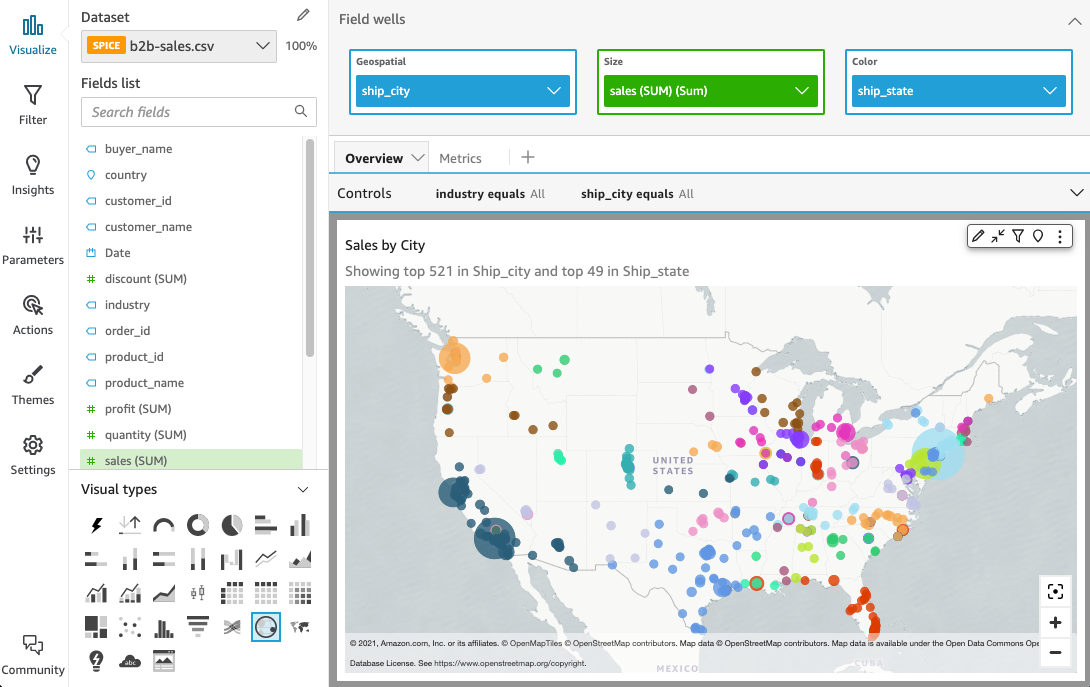 Using Geospatial Charts Maps Amazon Quicksight