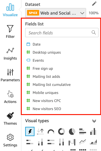 Create An Analysis Using Your Own Amazon S3 Data Amazon Quicksight