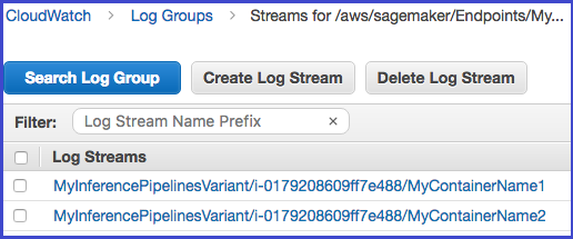 
                            The CloudWatch log stream for the inference pipeline.
                        