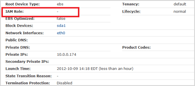 
            Verifying the IAM role for an EC2 instance
          