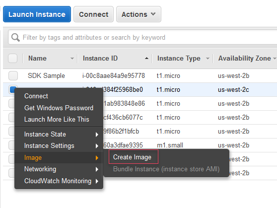 Create An Ami From An Amazon Ec2 Instance Aws Toolkit For Visual Studio