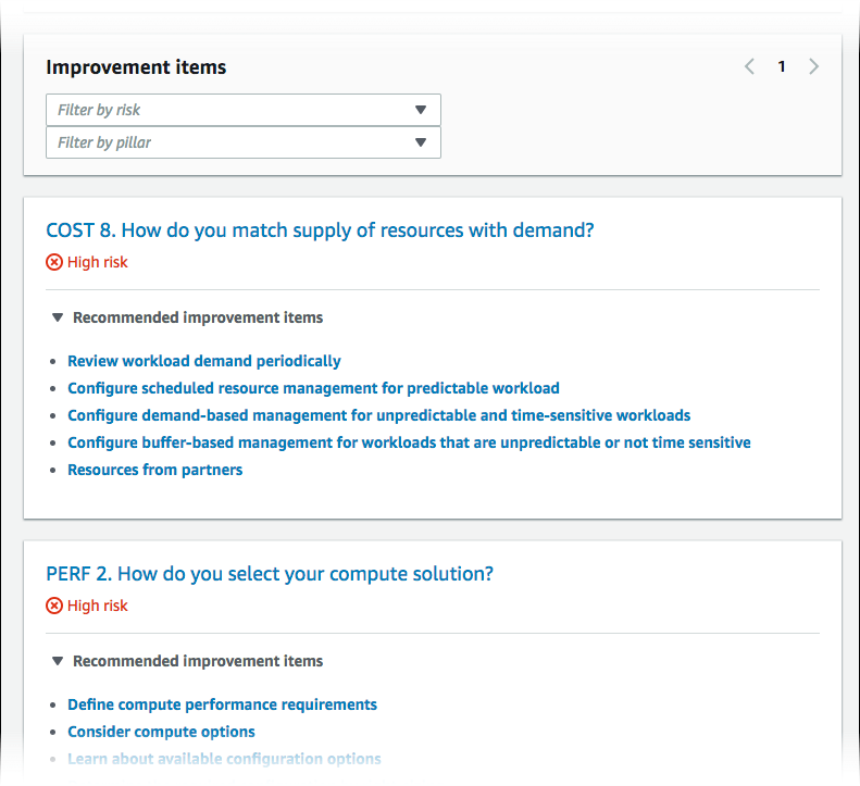 Picture showing suggested improvement items.