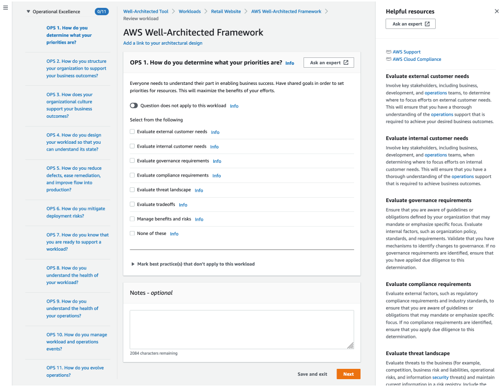 Picture showing the question and answer portion of a workload
review.