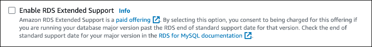 “引擎选项”部分中的“启用 RDS 扩展支持”设置。