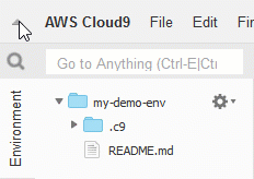 在 AWS Cloud9 IDE 中隐藏和显示菜单栏