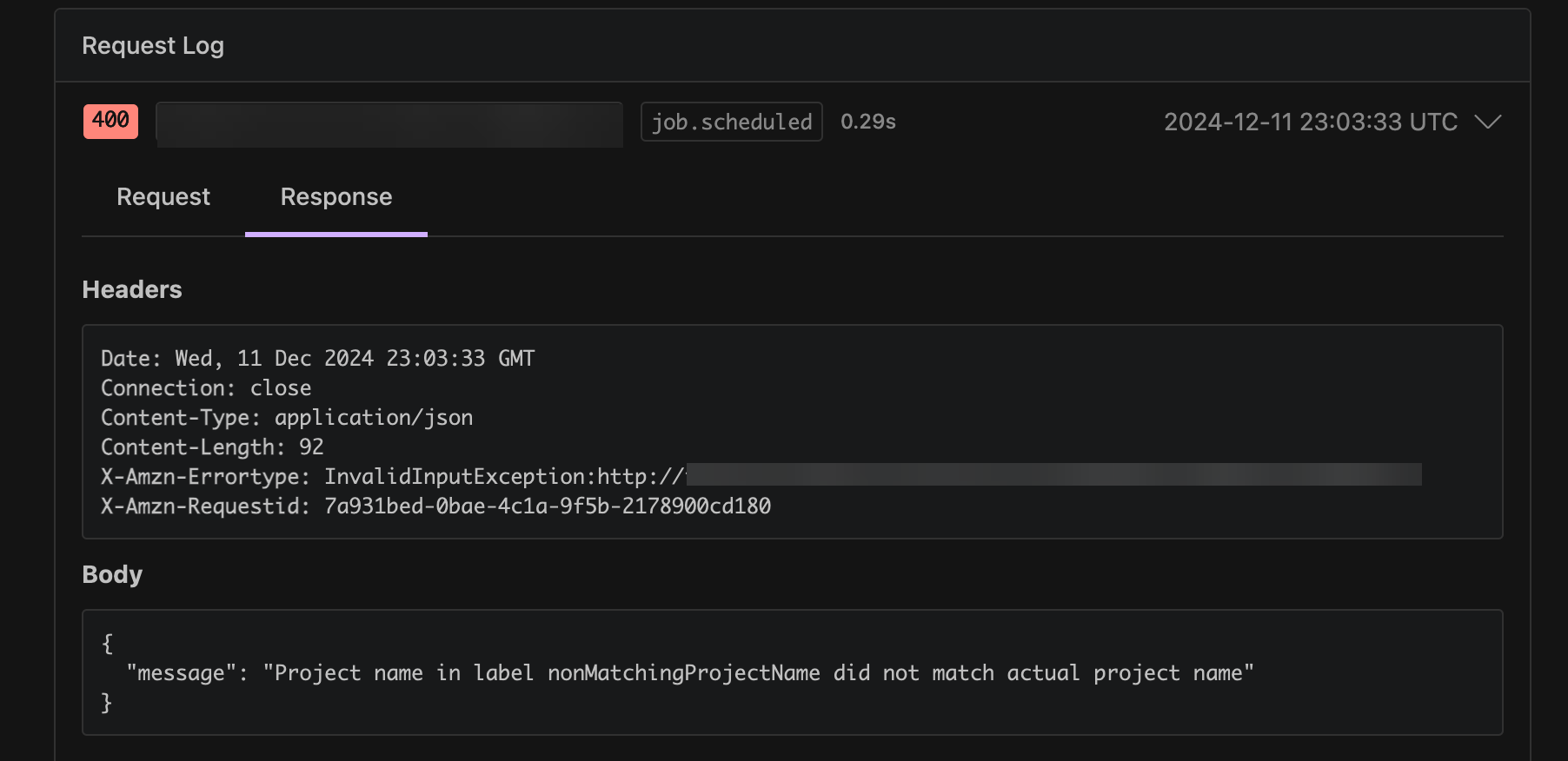 对 webhook 的响应。