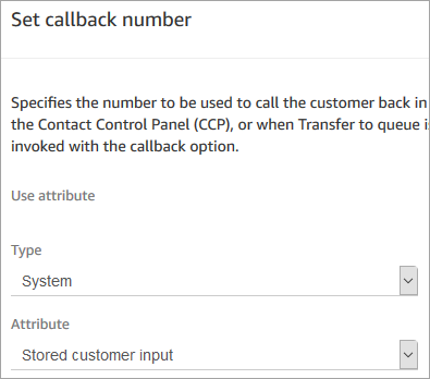 “设置回拨号码”数据块的属性页面。