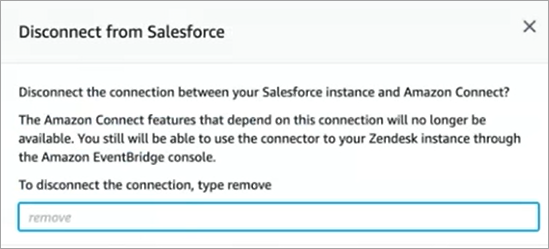 
                        亚马逊 AppFlow上的 “断开与 Salesforce 的连接” 选项。
                    