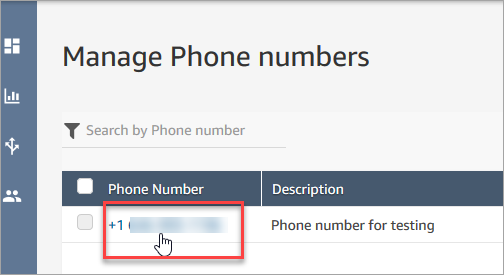 
                            “管理电话号码”页面，您的电话号码。
                        