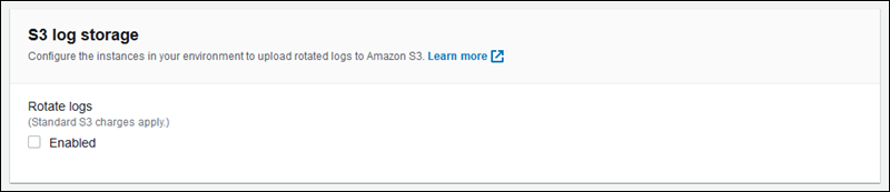 
            “Modify software (修改软件)”配置页面上的 Amazon S3 日志存储设置
          