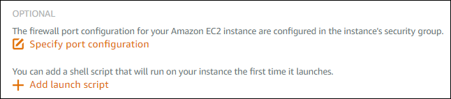 “创建 Amazon EC2 实例”页面上的可选设置。