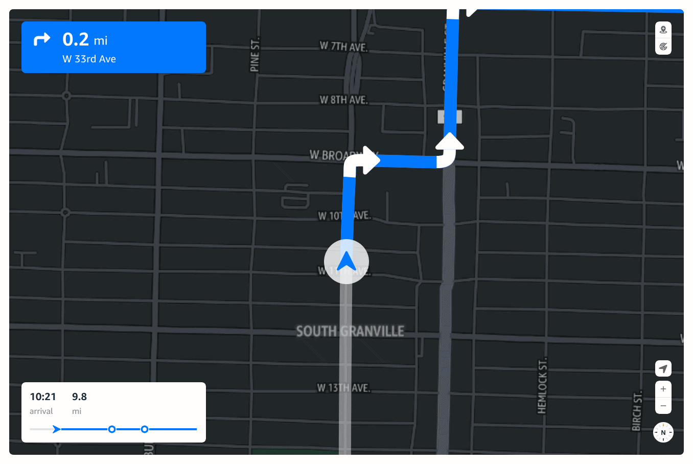 Amazon Location Service 路线概述。