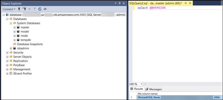 SQL 查詢視窗。