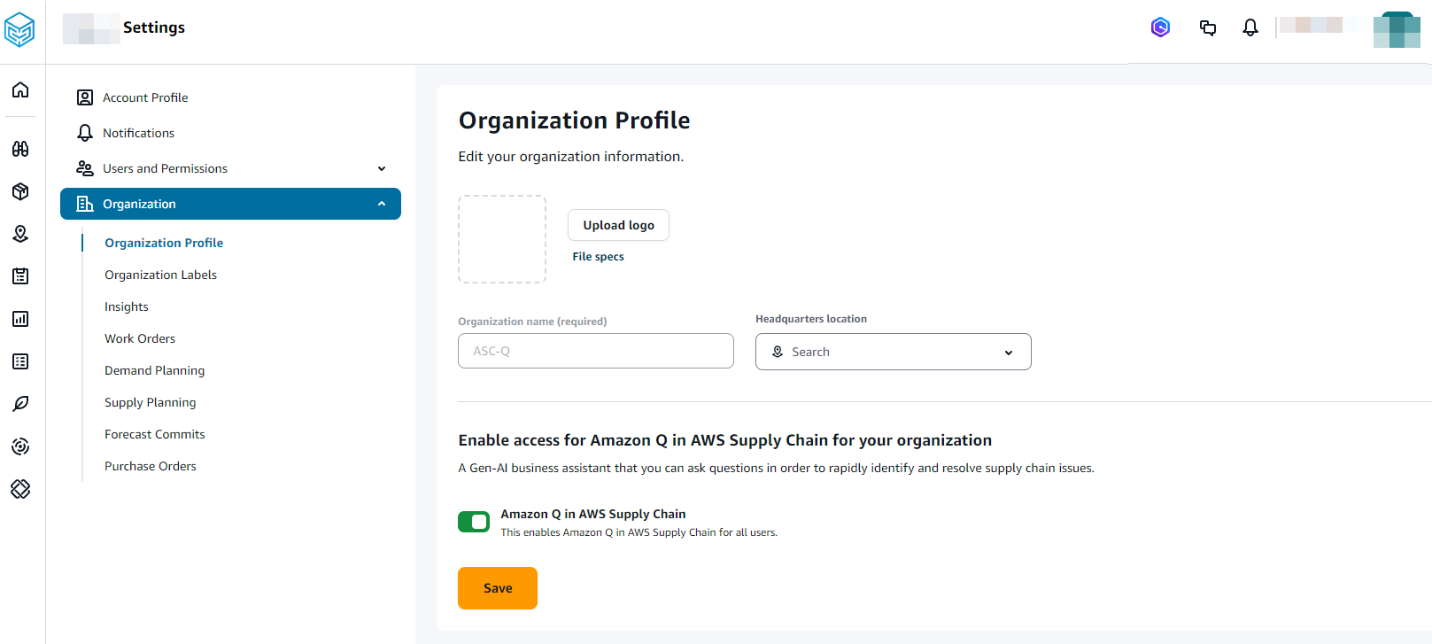 中的 Amazon Q AWS Supply Chain