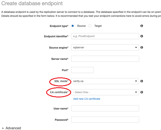 AWS Database Migration Service SSL 憑證管理