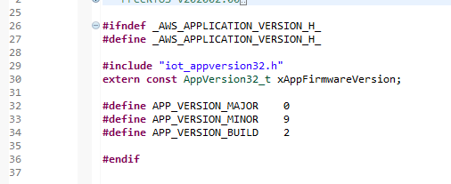 Code snippet defining application version constants and including a header file.