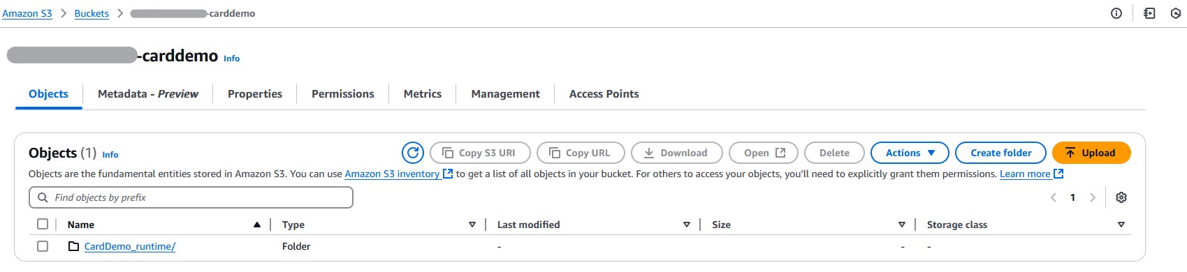 CardDemo Objects 索引標籤顯示 CardDemo 應用程式資料夾。