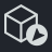 Icon depicting a cube with an arrow around it. (AI generated)